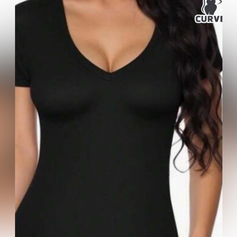 Low Cut Black Bodysuit